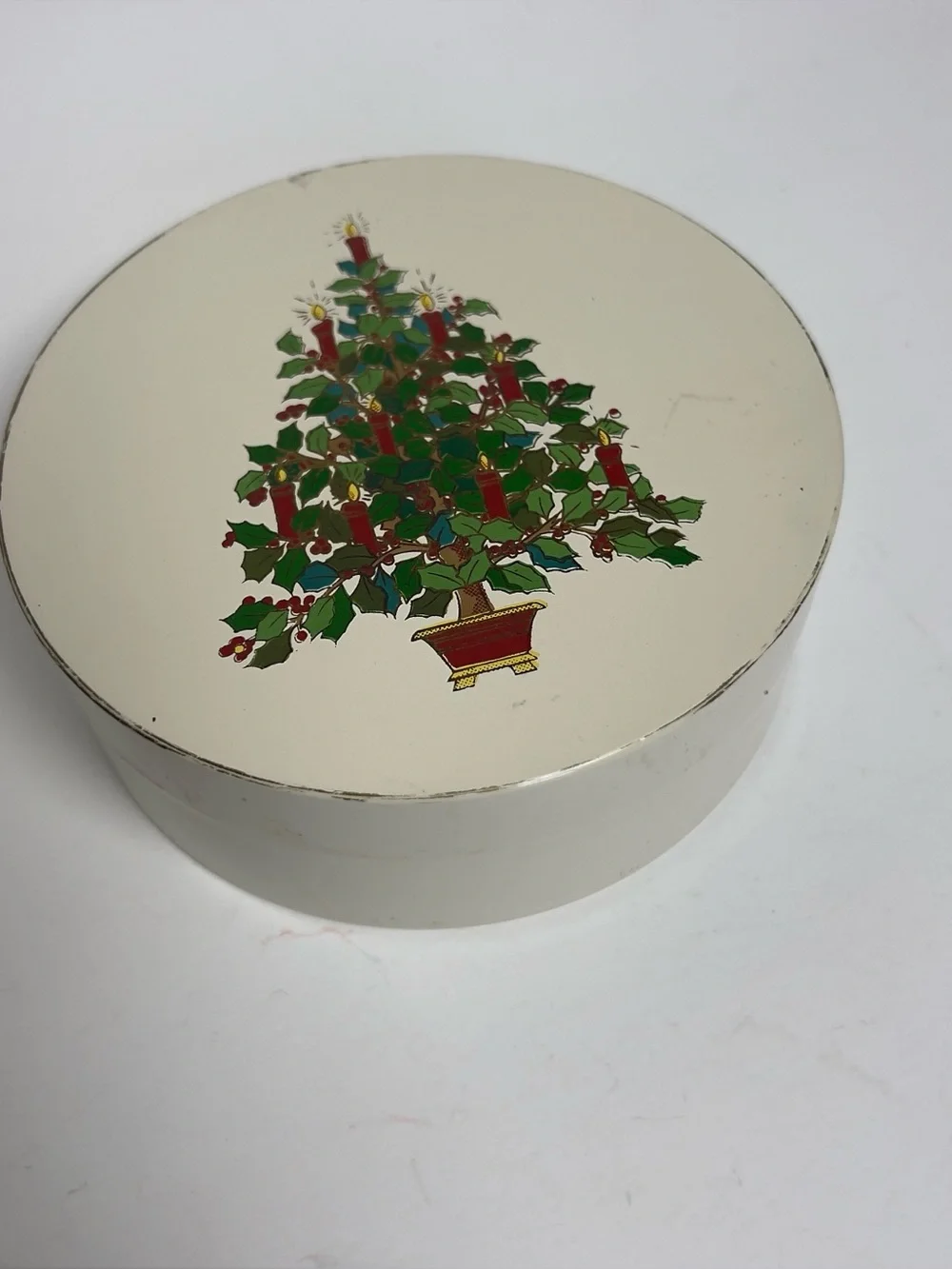 Vintage 1970’s Otagiri Christmas Tree Coasters Laquerware Set of 6